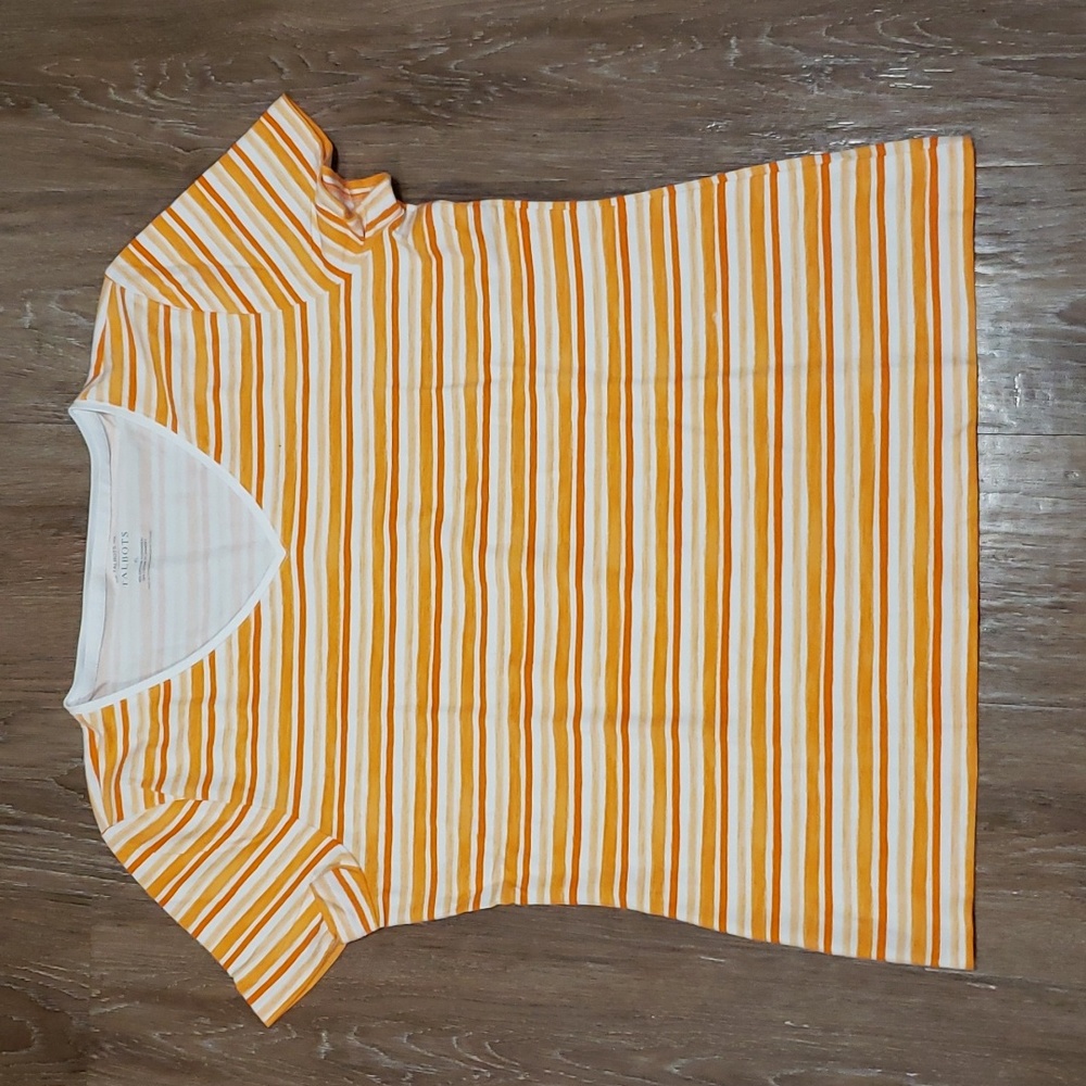 (XL) Talbots The Talbots Tee Striped Colorful V Neck Classic Fit Casual Relaxed